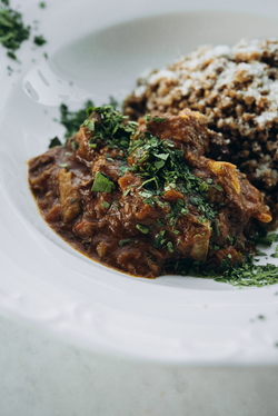 SPEZZATINO, SLOW-COOKED VEAL WITH ARTICHOKES