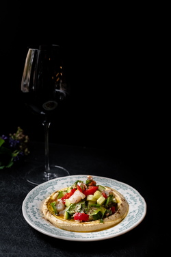 SEA BASS CEVICHE WITH HUMMUS