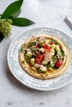 SEA BASS CEVICHE WITH HUMMUS