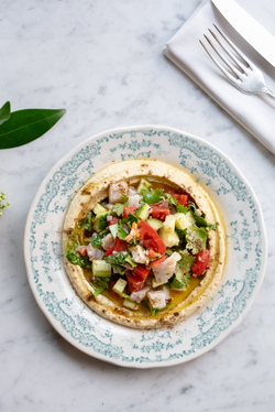 SEA BASS CEVICHE WITH HUMMUS