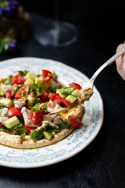 SEA BASS CEVICHE WITH HUMMUS