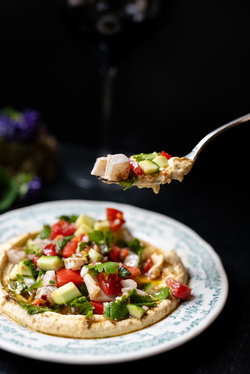 SEA BASS CEVICHE WITH HUMMUS