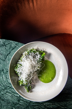 MINE WINE, PAN-FRIED WILD BROCCOLI WITH BASIL HOLLANDAISE SAUCE AND PECORINO ROMANO 10.jpg